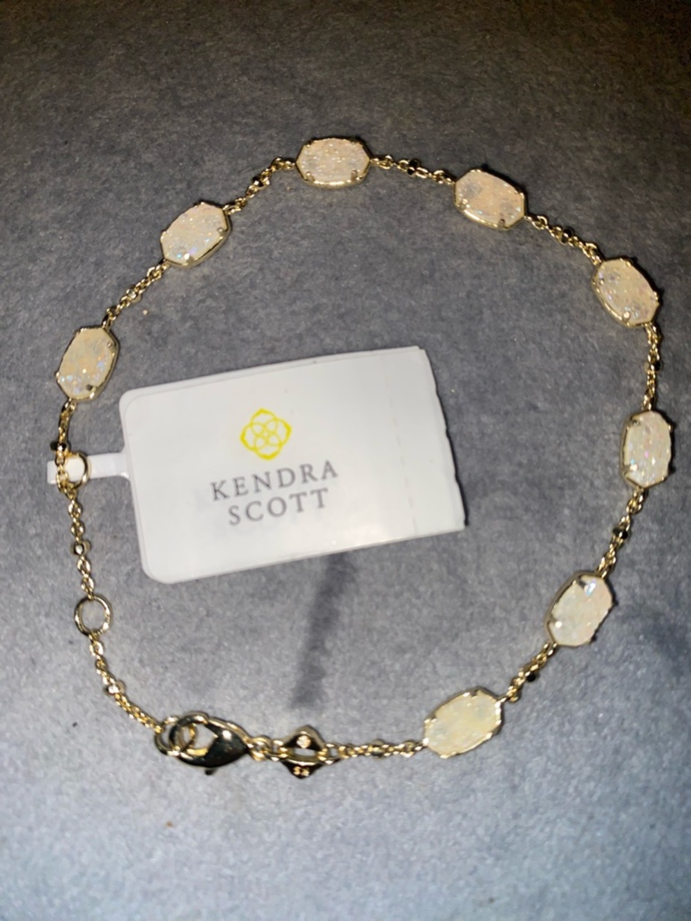 BNWT Kendra Scott Gold-Tone Emilie Druzy Stone Link Bracelet $90